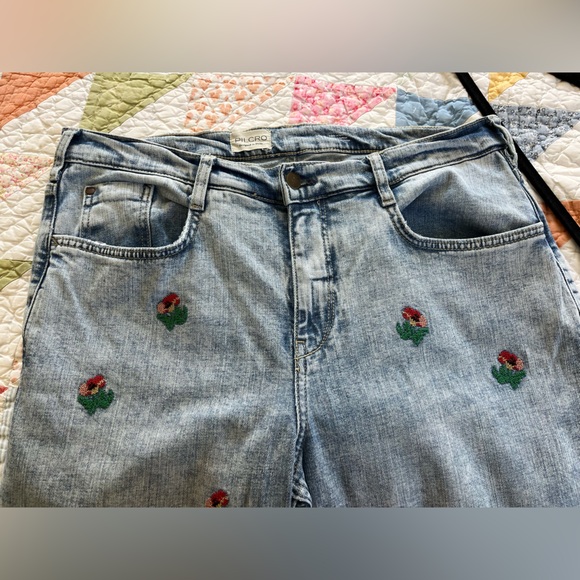 Pilcro Light Blue Embroidered Rose Boyfriend Jeans - Picture 6 of 16